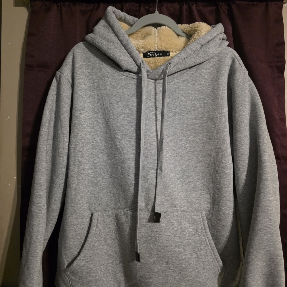 Yoctosun Gray Fleece-Lined Hoodie